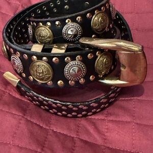 Gianni Versace Black Leather Medusa Belt